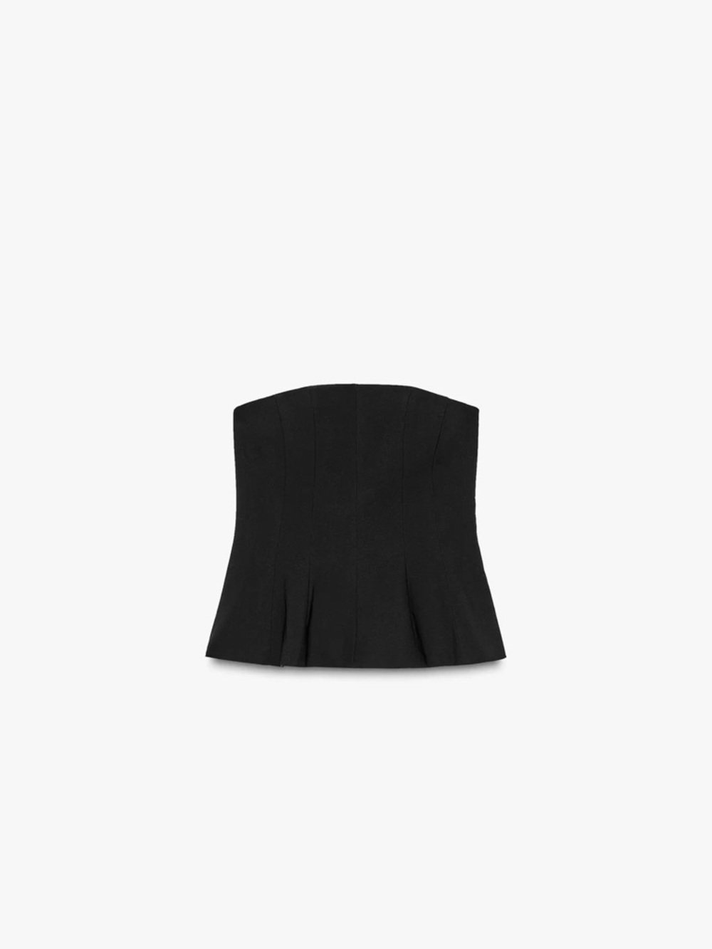 Zara Black Strapless Peplum Top